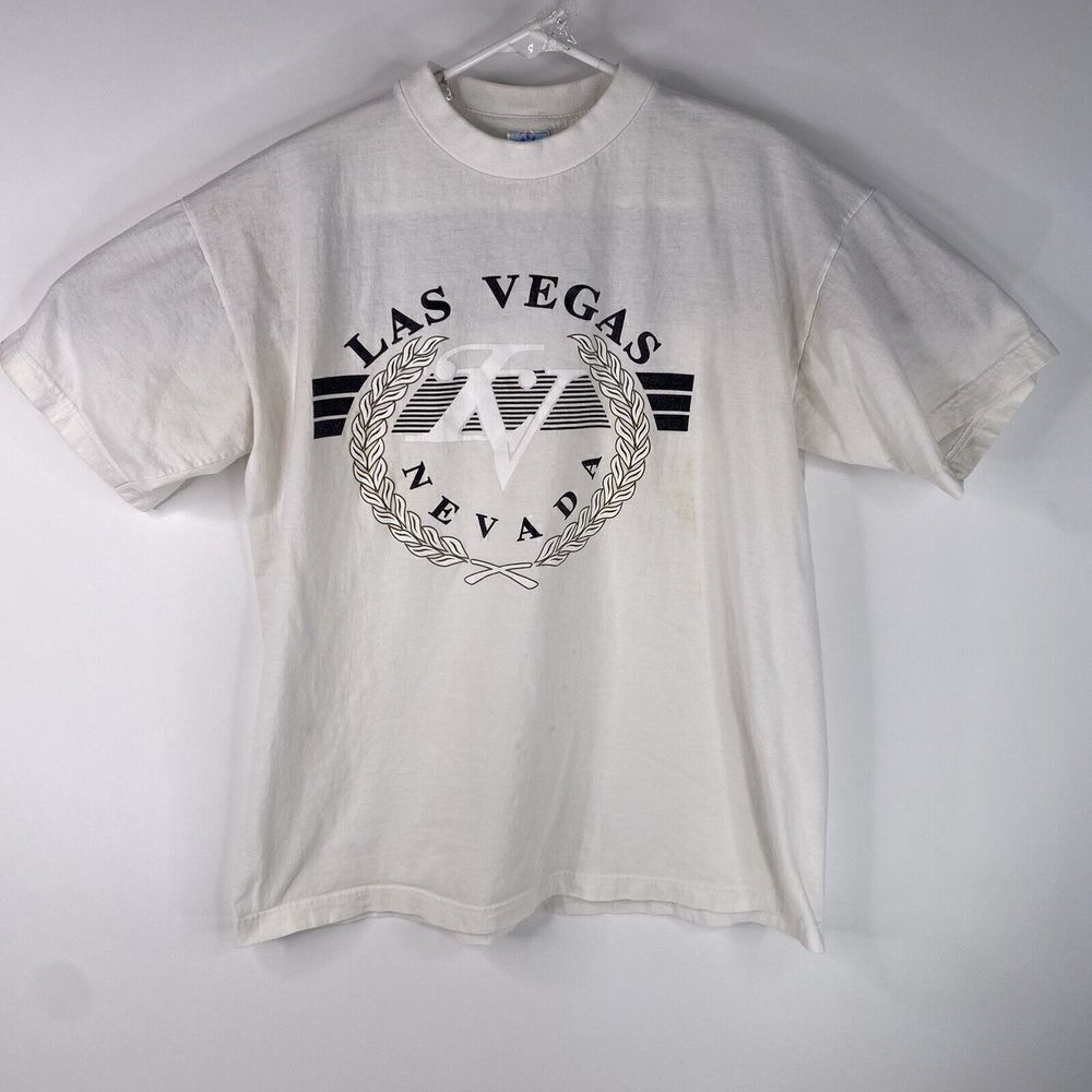 Vintage 90’s Las Vegas Nevada Mens Size Large White Anabil Tourist Shirt